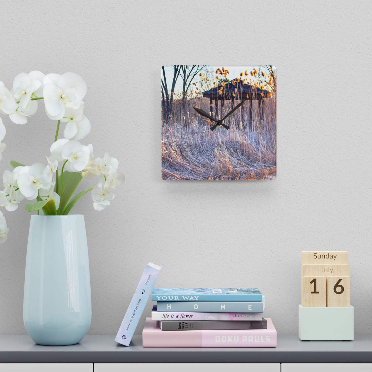 U R There Photography Haines Hidden Gazebo Rustic Farmhouse Acrylic Analog Wall Clock