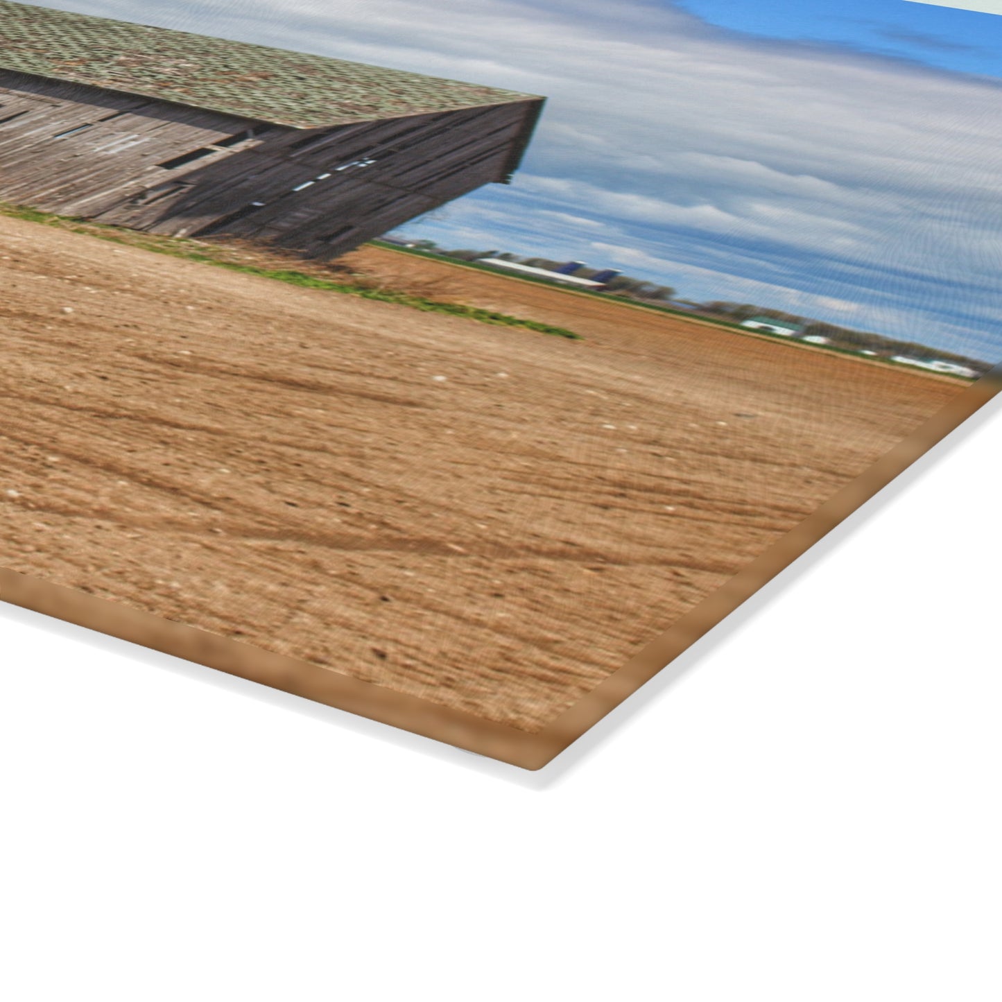 U R There Photography Rescue Road Grey Rustic Farmhouse Tempered-Glass Cutting Board