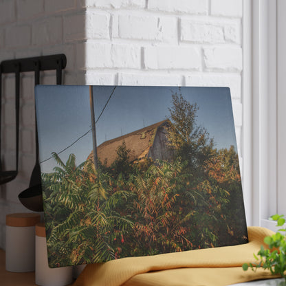 U R There Photography Hidden on Bearanger Road Rustic Farmhouse Tempered-Glass Cutting Board