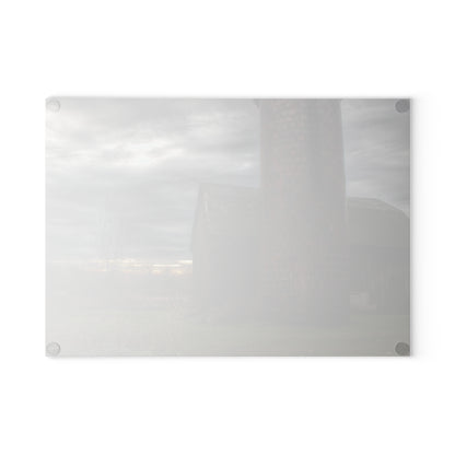 U R There Photography Pero Lake Road Grey II Rustic Farmhouse Tempered-Glass Cutting Board