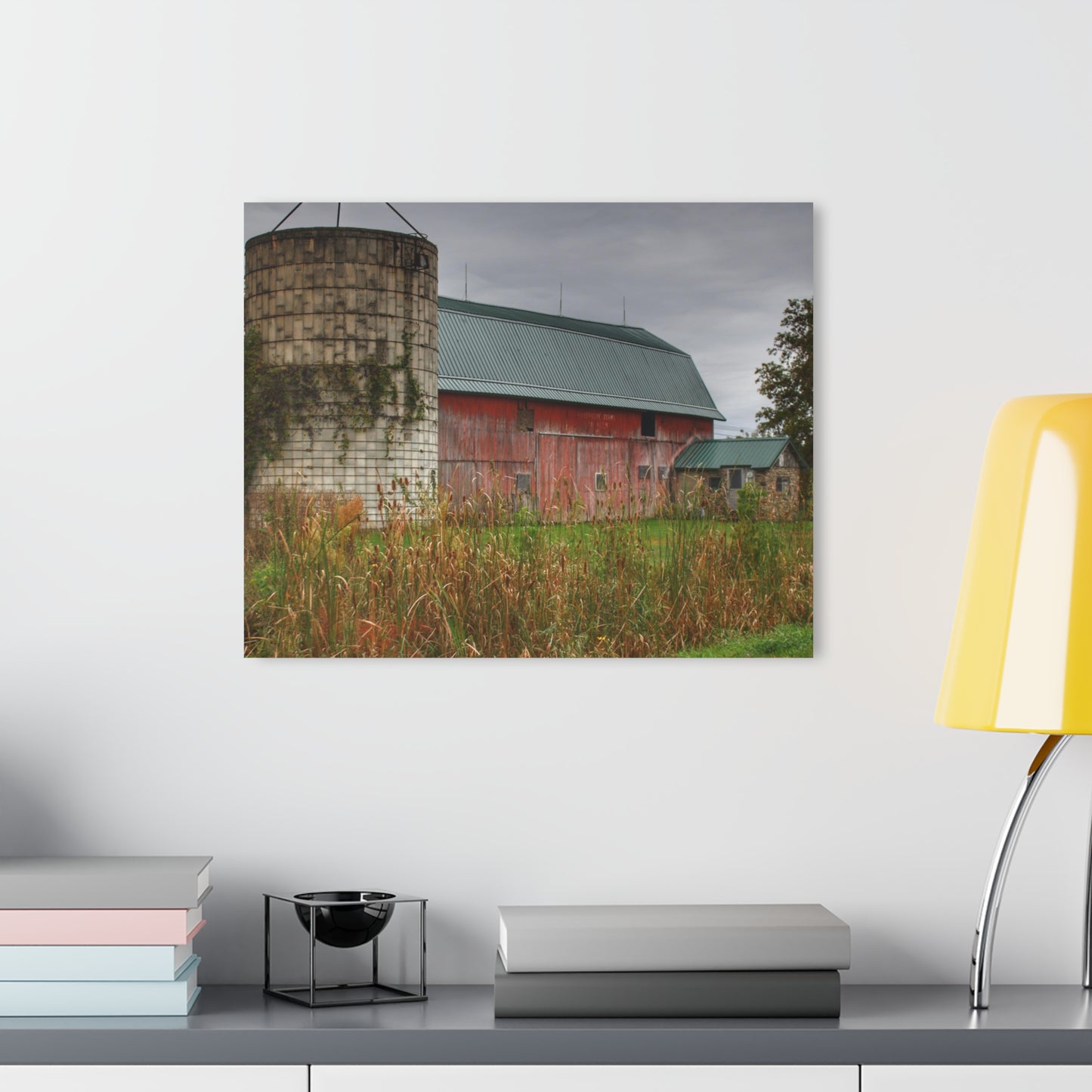 U R There Photography Plumb Creek Road Red II Rustic Farmhouse Acrylic Wall Print