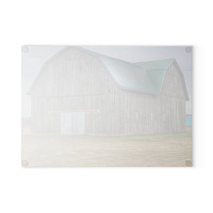 U R There Photography Forest Road Grey Rustic Farmhouse Tempered-Glass Cutting Board
