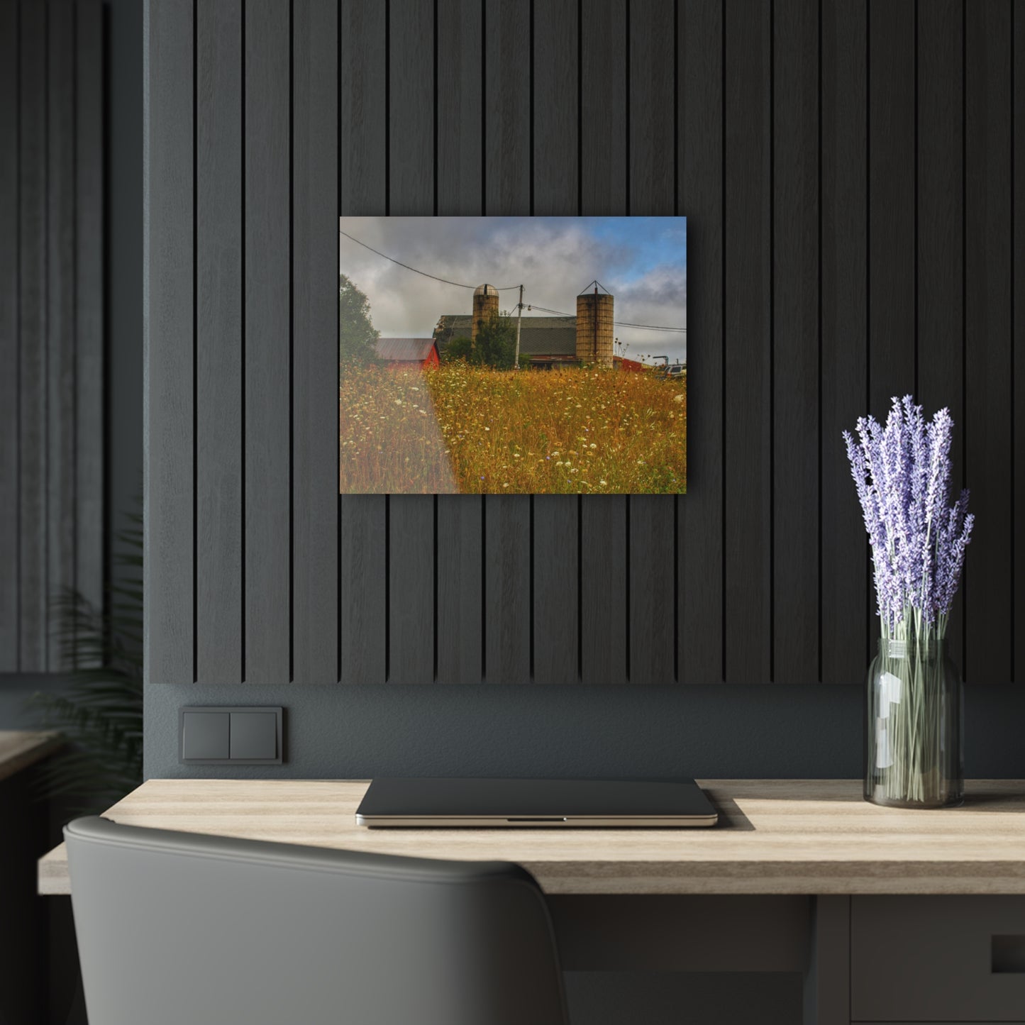 U R There Photography Brown Road Hidden Reds Rustic Farmhouse Acrylic Wall Print