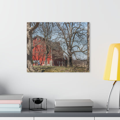 U R There Photography Hill Road Red Rustic Farmhouse Acrylic Wall Print