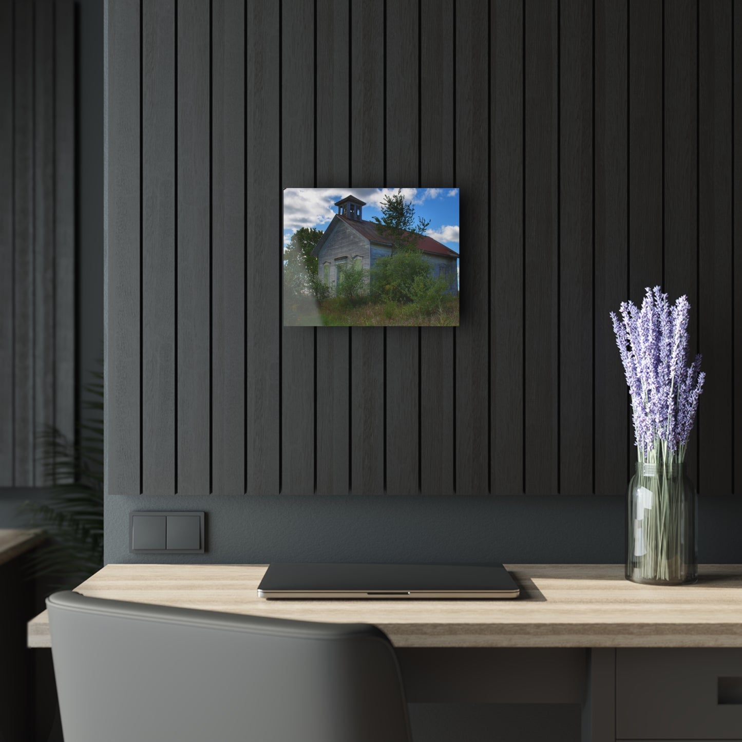 U R There Photography Mound Road Schoolhouse Rustic Farmhouse Acrylic Wall Print