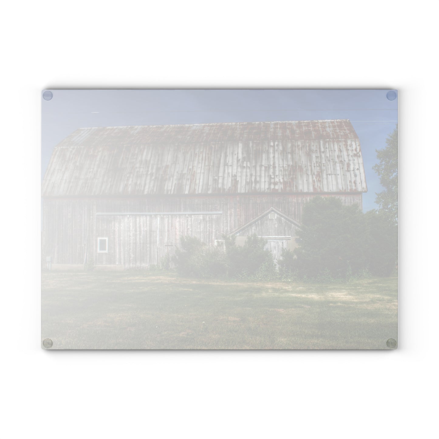 U R There Photography Barkley Road Red in Summer I Rustic Farmhouse Tempered-Glass Cutting Board