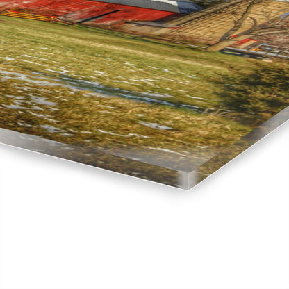 U R There Photography Columbiaville Road Red I Rustic Farmhouse Acrylic Wall Print