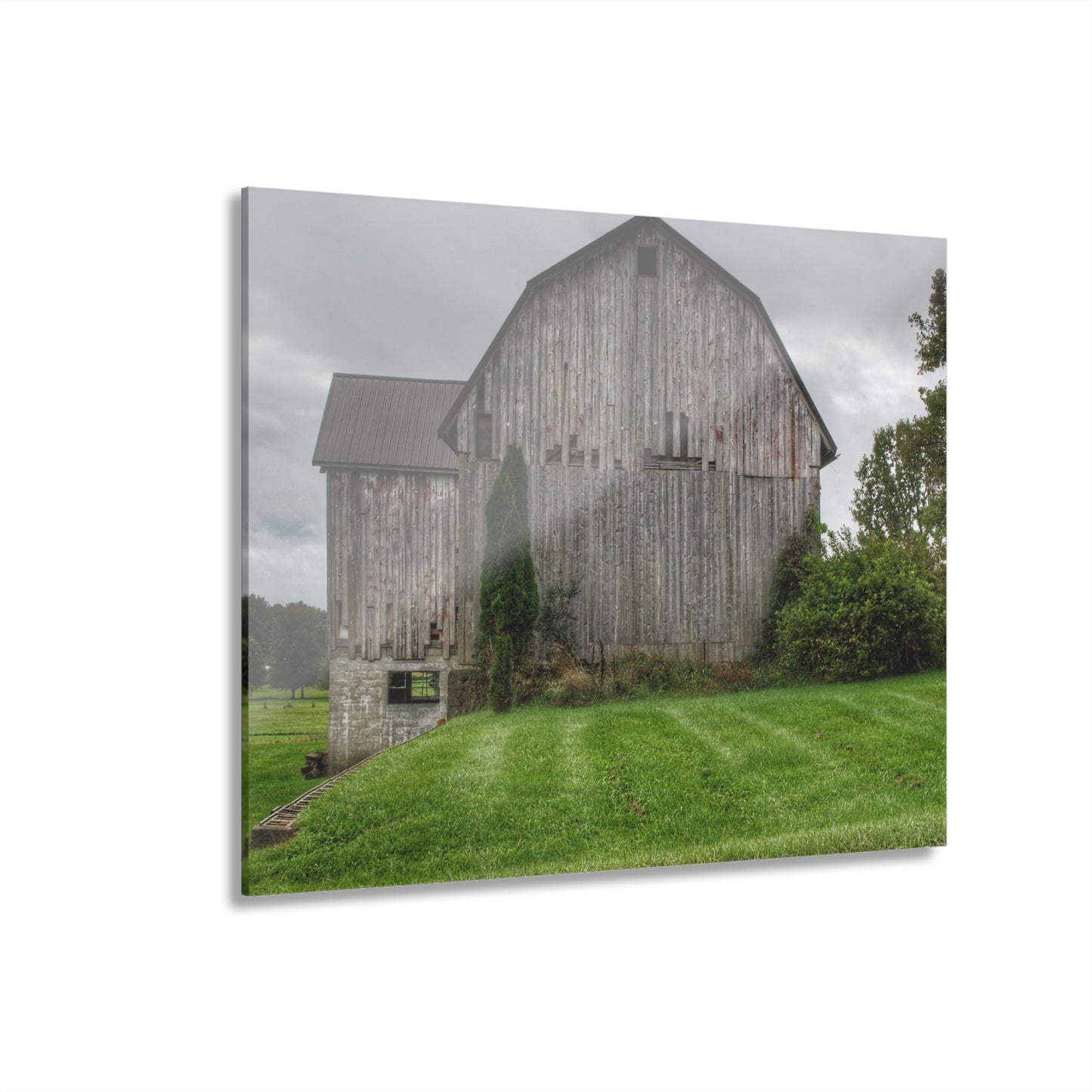 U R There Photography Dequindre Road Grey III Rustic Farmhouse Acrylic Wall Print
