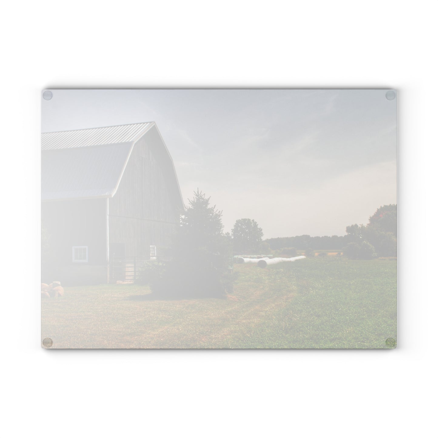 U R There Photography Black Haybarn Rustic Farmhouse Tempered-Glass Cutting Board