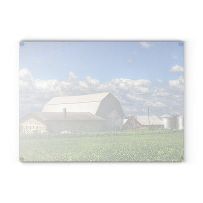 U R There Photography Lake Road Whites Rustic Farmhouse Tempered-Glass Cutting Board