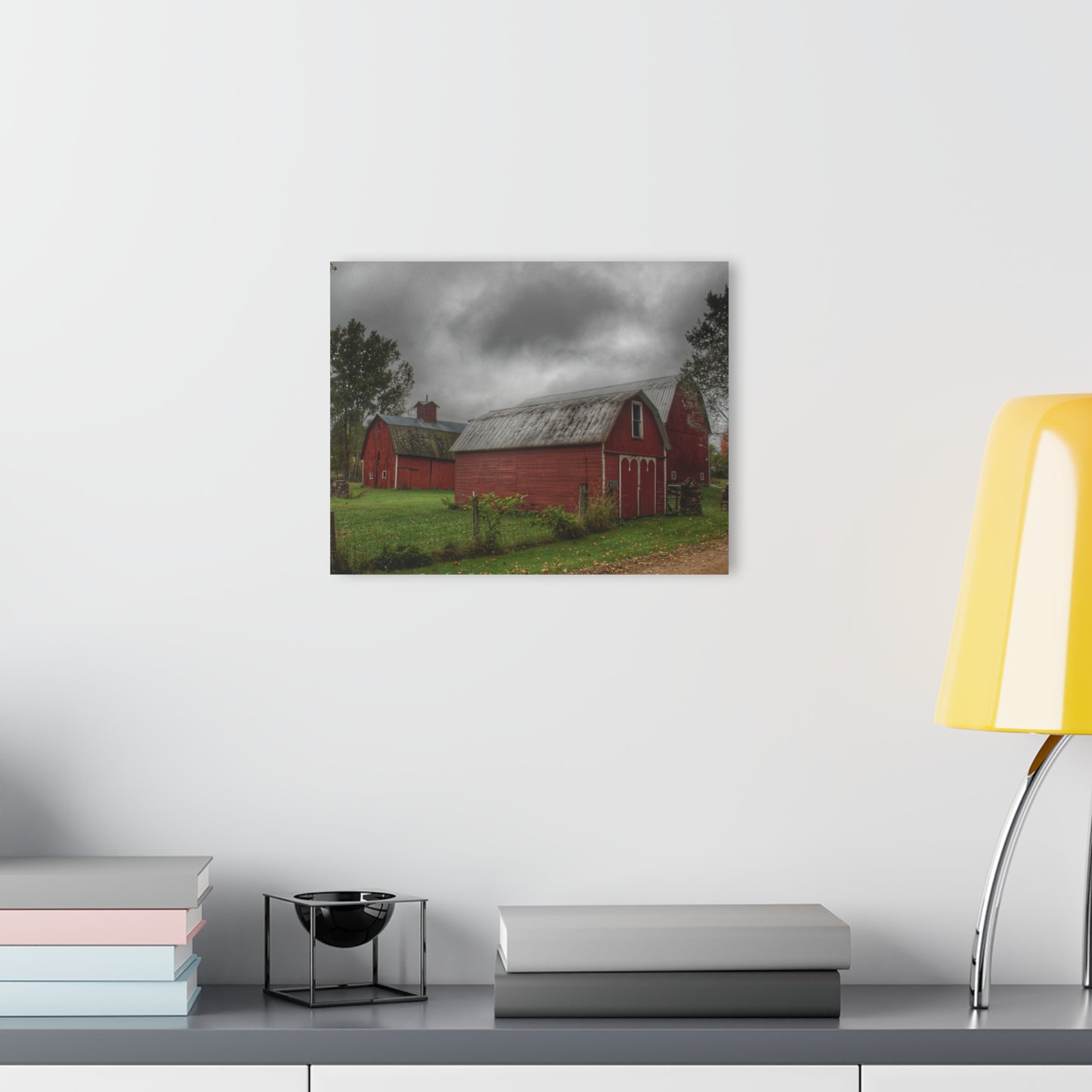 U R There Photography Cramton Road Reds II Rustic Farmhouse Acrylic Wall Print