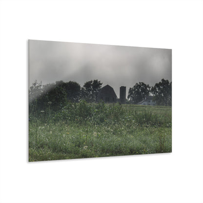 U R There Photography Hill Road Grey in the Fog Rustic Farmhouse Acrylic Wall Print