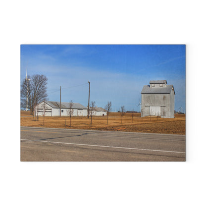 U R There Photography Sebewaing Road Whites Rustic Farmhouse Tempered-Glass Cutting Board