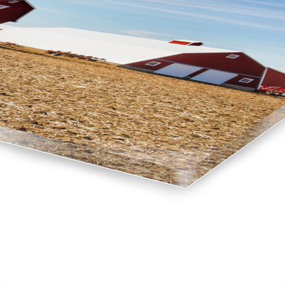 U R There Photography French Road Quilted Red Rustic Farmhouse Acrylic Wall Print