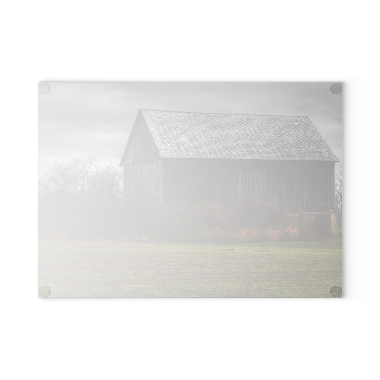 U R There Photography Brown City Road Grey Rustic Farmhouse Tempered-Glass Cutting Board