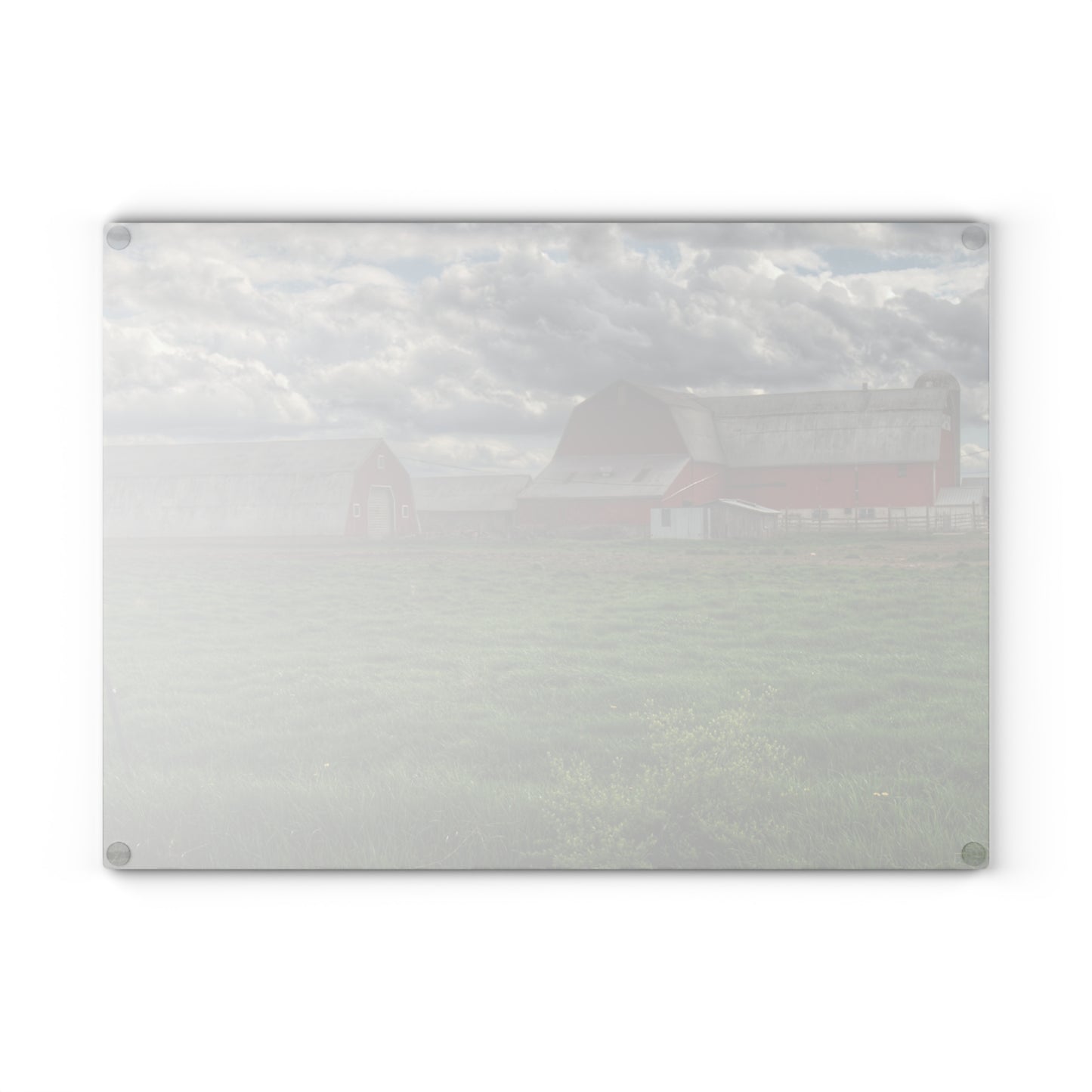 U R There Photography Northern Sandusky Reds Rustic Farmhouse Tempered-Glass Cutting Board