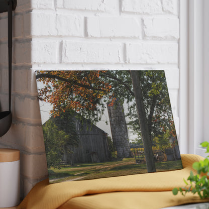 U R There Photography Hidden Grey of Tuscola Rustic Farmhouse Tempered-Glass Cutting Board