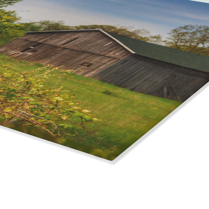 U R There Photography North Branch Little Grey Rustic Farmhouse Tempered-Glass Cutting Board
