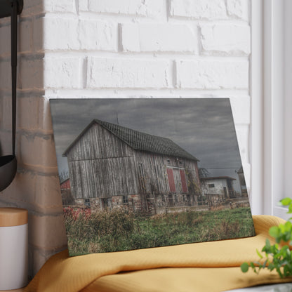 U R There Photography Swaffer Road Grey Rustic Farmhouse Tempered-Glass Cutting Board