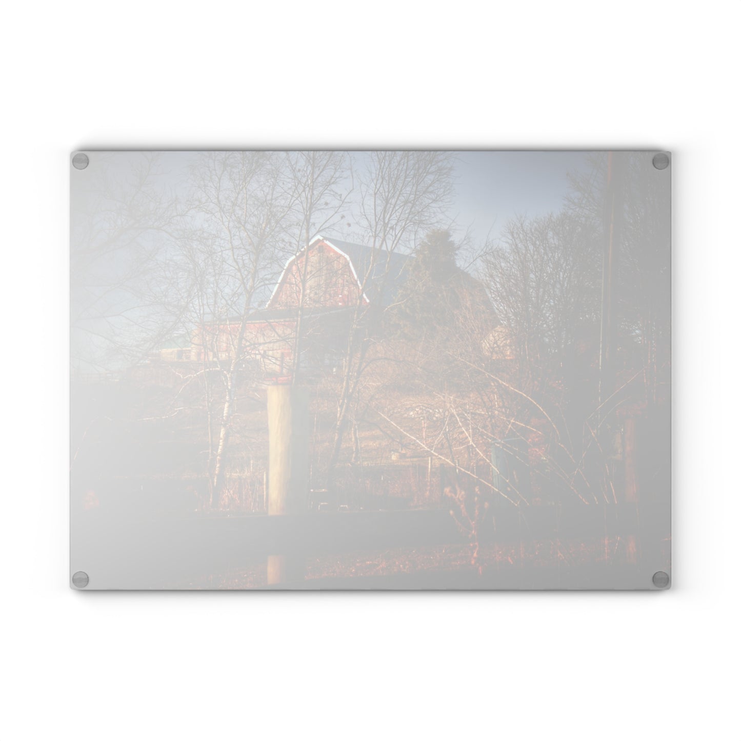 U R There Photography Marathon Road Hillside Red II Rustic Farmhouse Tempered-Glass Cutting Board