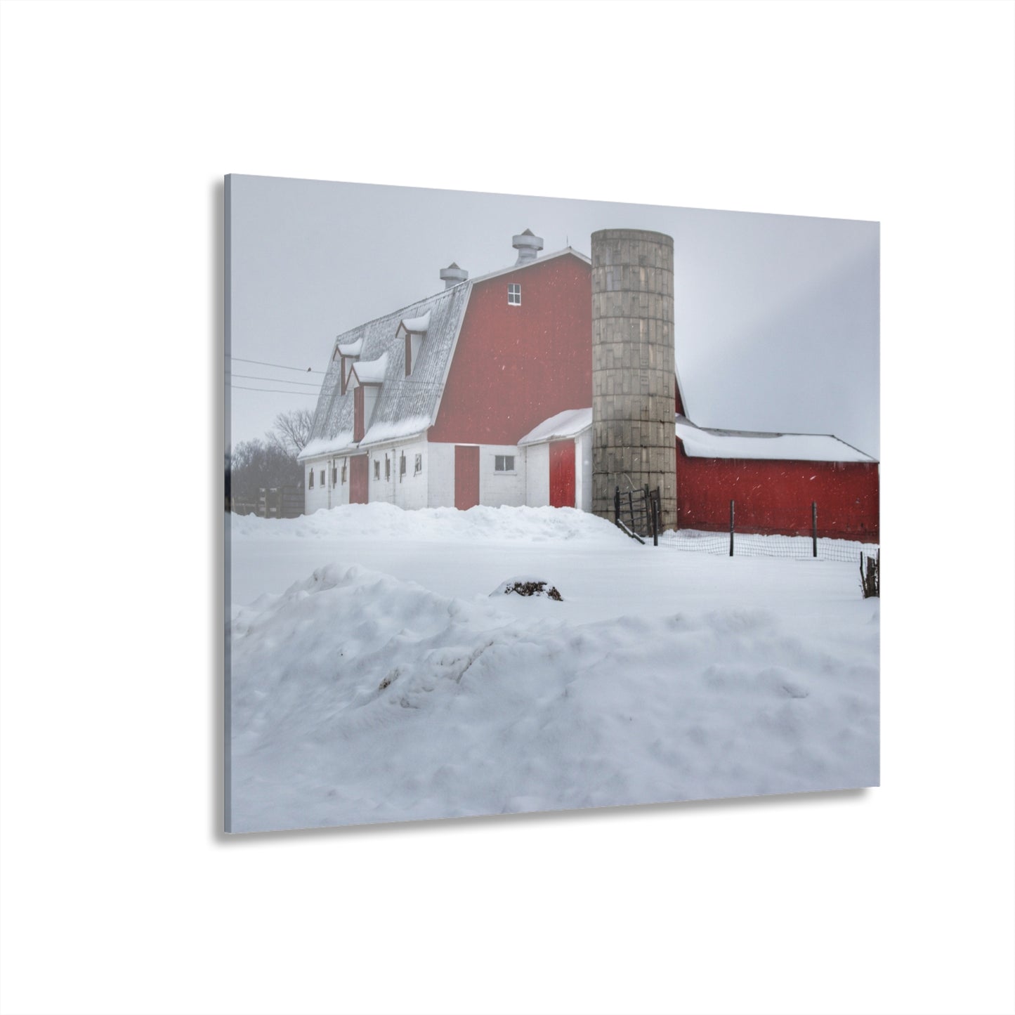 U R There Photography South Elba Block Red Rustic Farmhouse Acrylic Wall Print