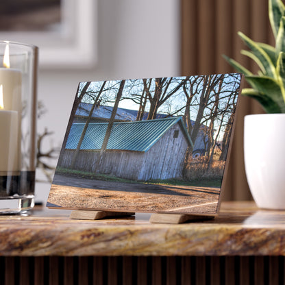 U R There Photography Baldwin Roadside Shack Rustic Farmhouse Decorative Ceramic Tile 6" × 8" Matte