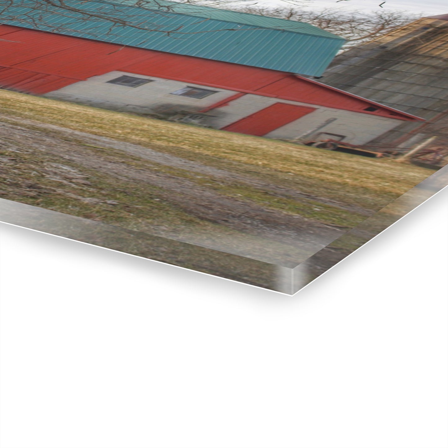 U R There Photography Wilson Road Red and Silo I Rustic Farmhouse Acrylic Wall Print