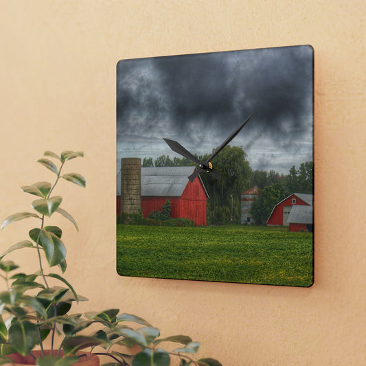 U R There Photography Kingston Road Trio I Rustic Farmhouse Acrylic Analog Wall Clock