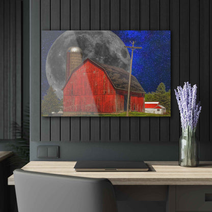U R There Photography Moon over Hollenbeck Rustic Farmhouse Acrylic Wall Print