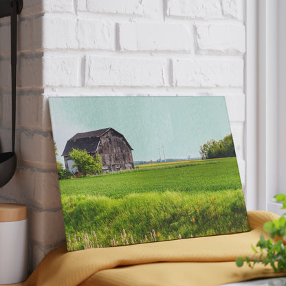 U R There Photography North Graf Road Old Grey Rustic Farmhouse Tempered-Glass Cutting Board