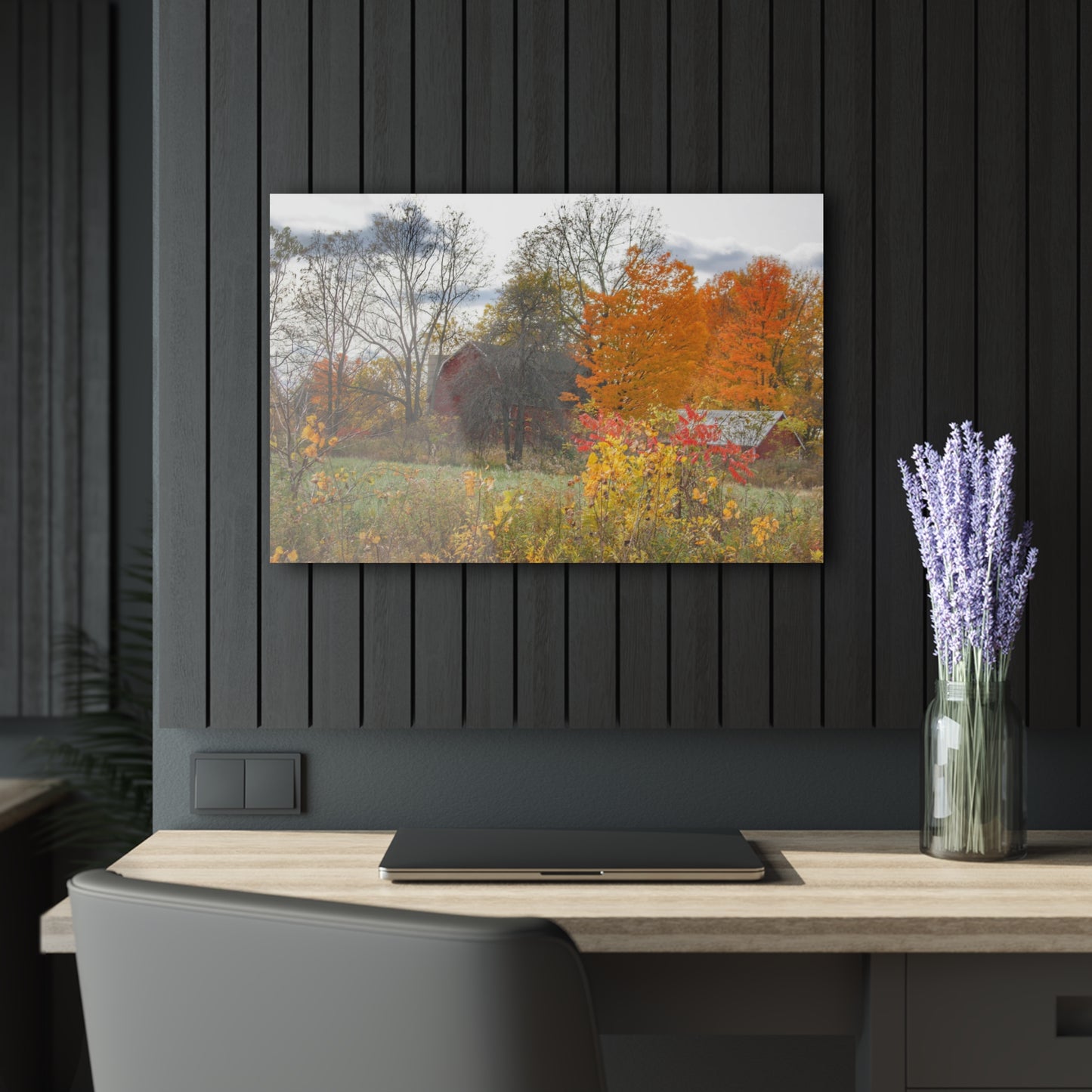 U R There Photography Bowers Hidden Red Rustic Farmhouse Acrylic Wall Print
