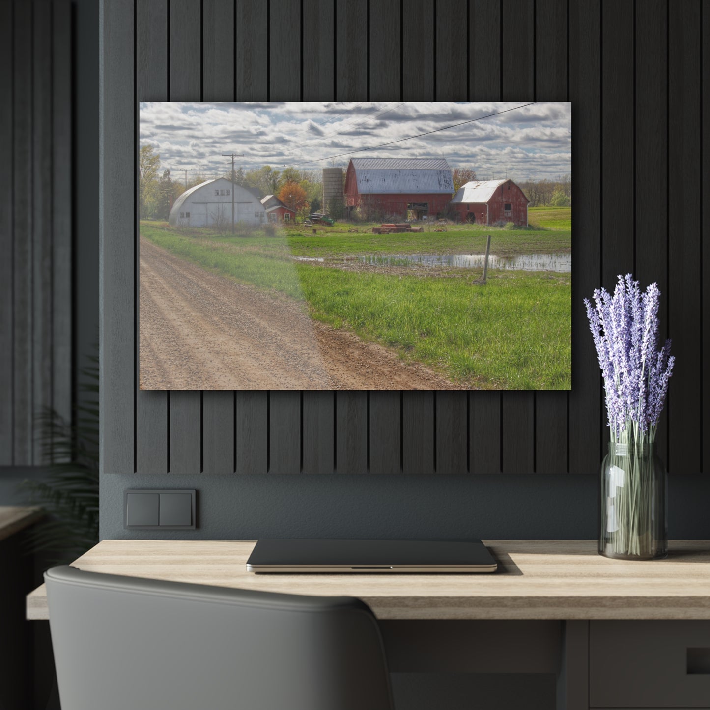 U R There Photography McDowell Road Reds II Rustic Farmhouse Acrylic Wall Print