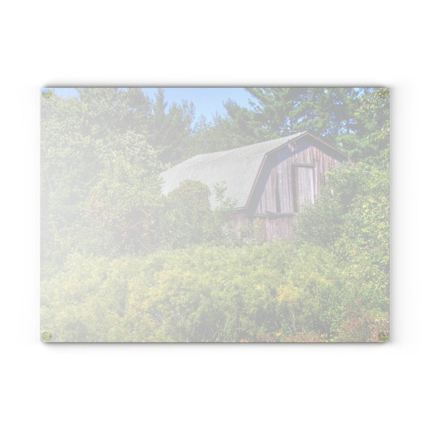 U R There Photography Saginaw Road Hidden Grey Rustic Farmhouse Tempered-Glass Cutting Board