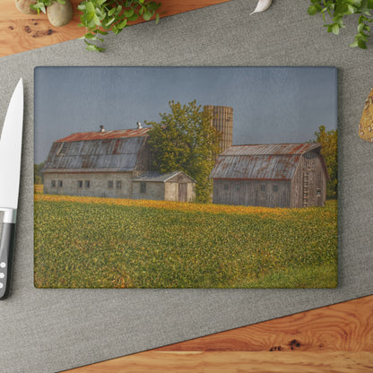 U R There Photography Swaffer Road Duo Rustic Farmhouse Tempered-Glass Cutting Board