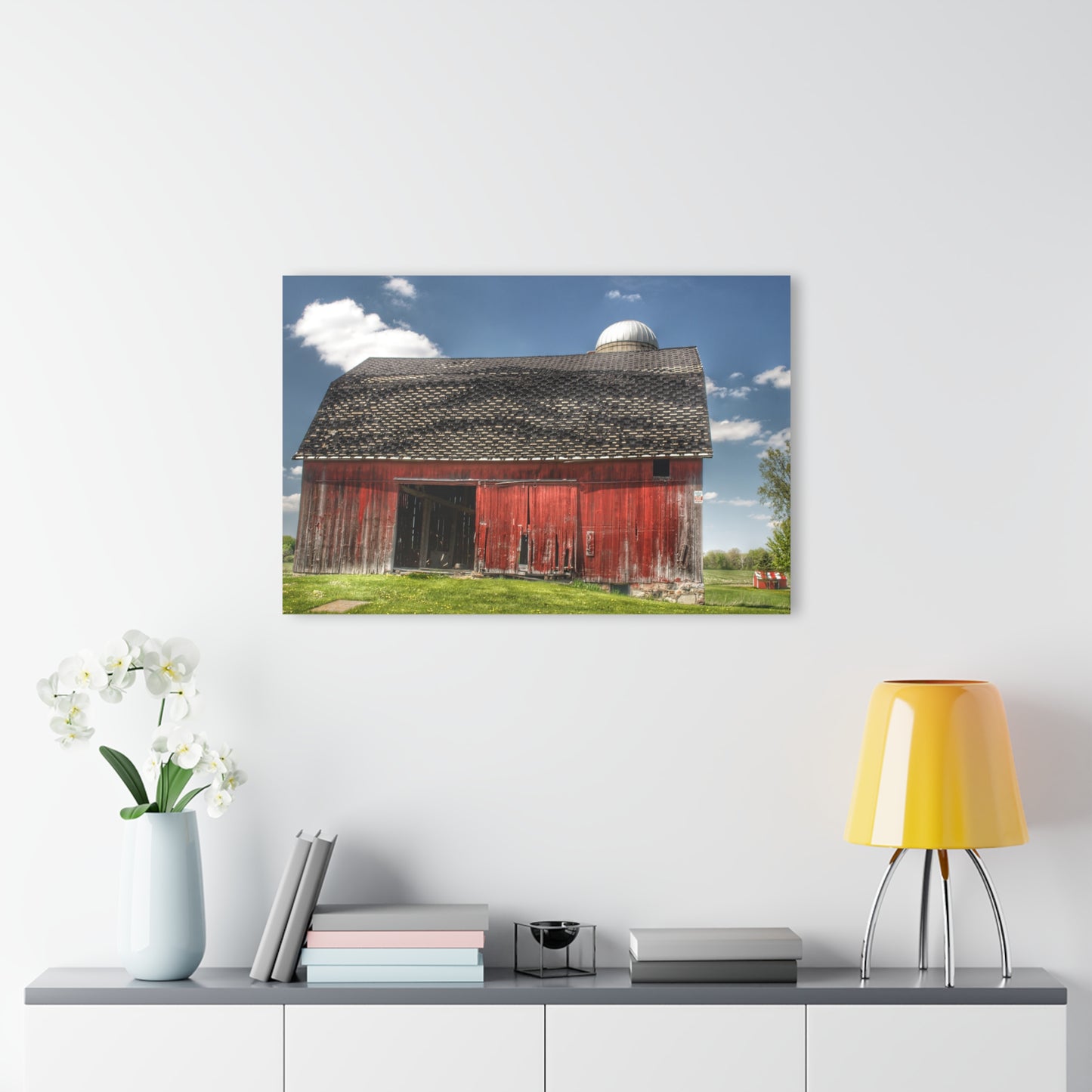 U R There Photography Hollenbeck Road Red III Rustic Farmhouse Acrylic Wall Print