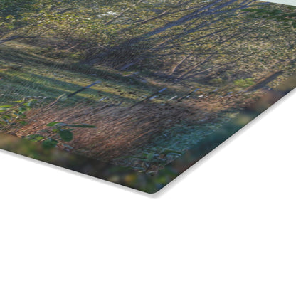U R There Photography Chestnut Horse Among the Trees Rustic Farmhouse Tempered-Glass Cutting Board