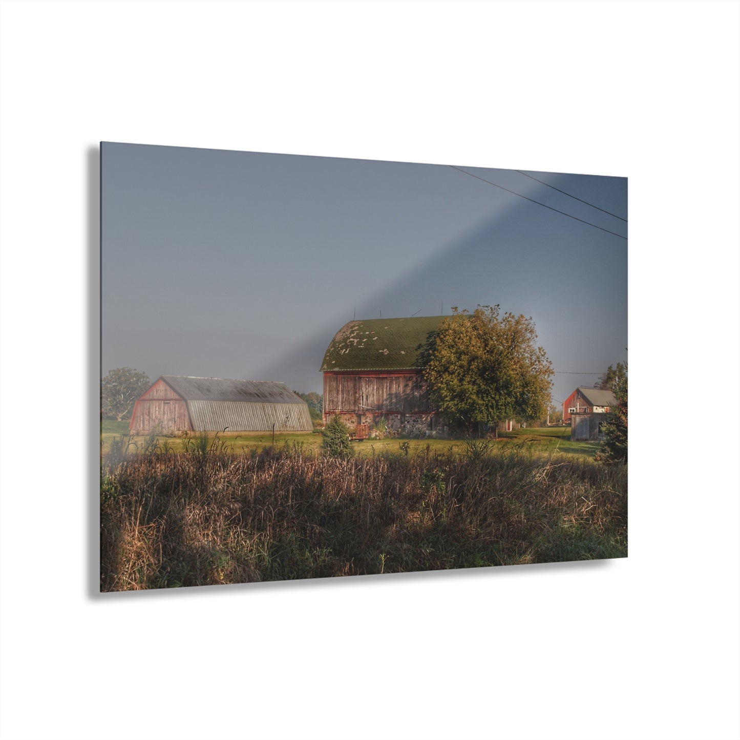 U R There Photography Summers Road Reds Rustic Farmhouse Acrylic Wall Print