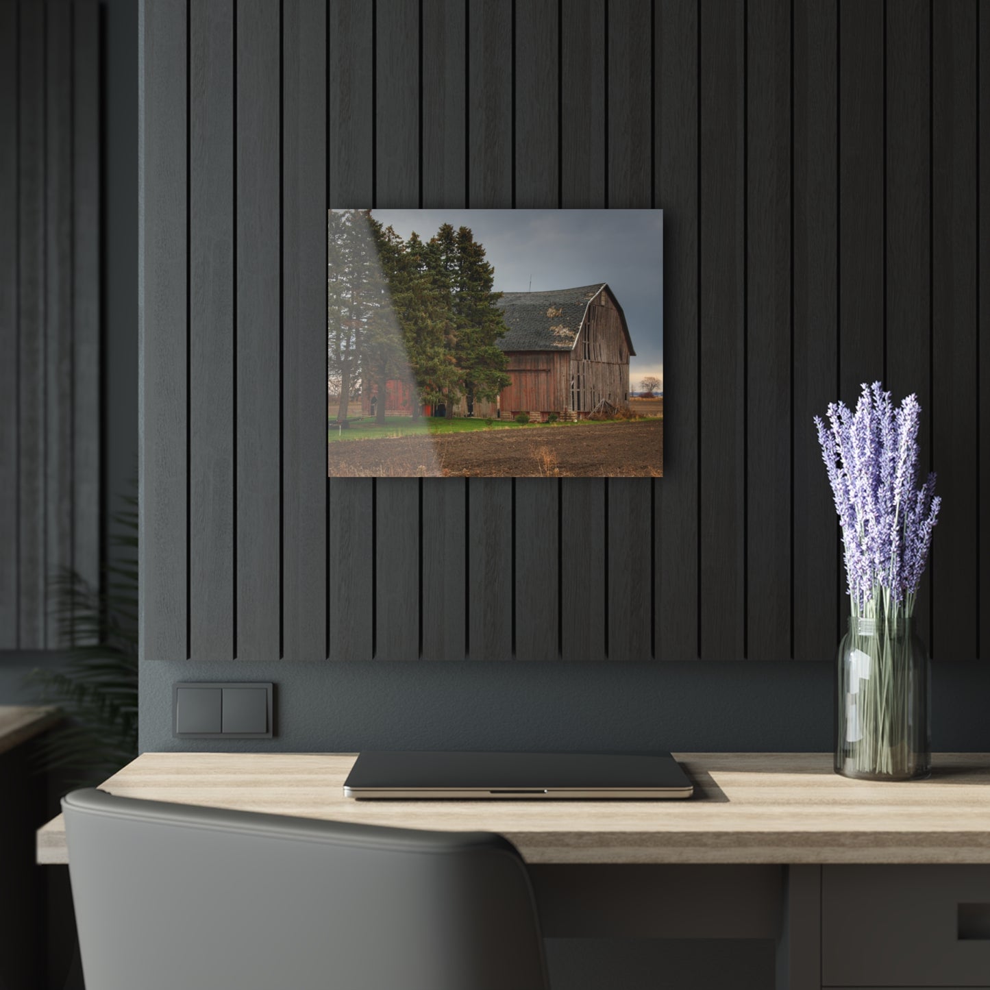 U R There Photography Owendale Red Rustic Farmhouse Acrylic Wall Print