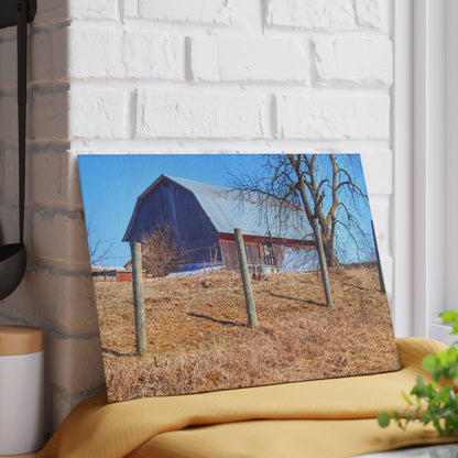 U R There Photography Marathon Haybarn on the Hill II Rustic Farmhouse Tempered-Glass Cutting Board
