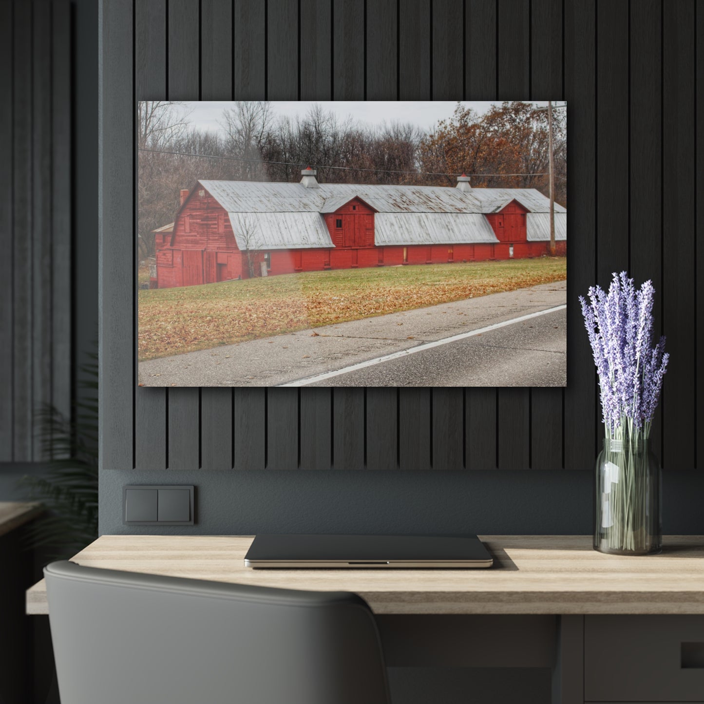 U R There Photography Caseville Red Rustic Farmhouse Acrylic Wall Print