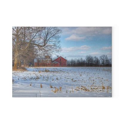 Rustic Farmhouse Cutting Board| Across Barnes Roads Frozen Corn Field
