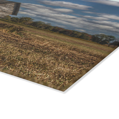 U R There Photography Freiberger Road Little Grey Shack Rustic Farmhouse Tempered-Glass Cutting Board