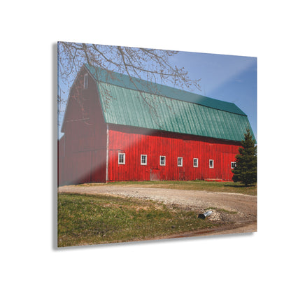 U R There Photography Perry Road Red Rustic Farmhouse Acrylic Wall Print