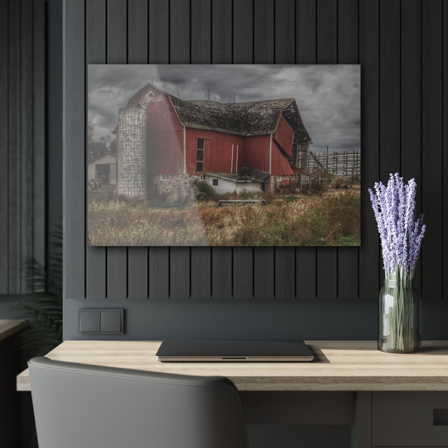 U R There Photography Hurds Corner Red II Rustic Farmhouse Acrylic Wall Print