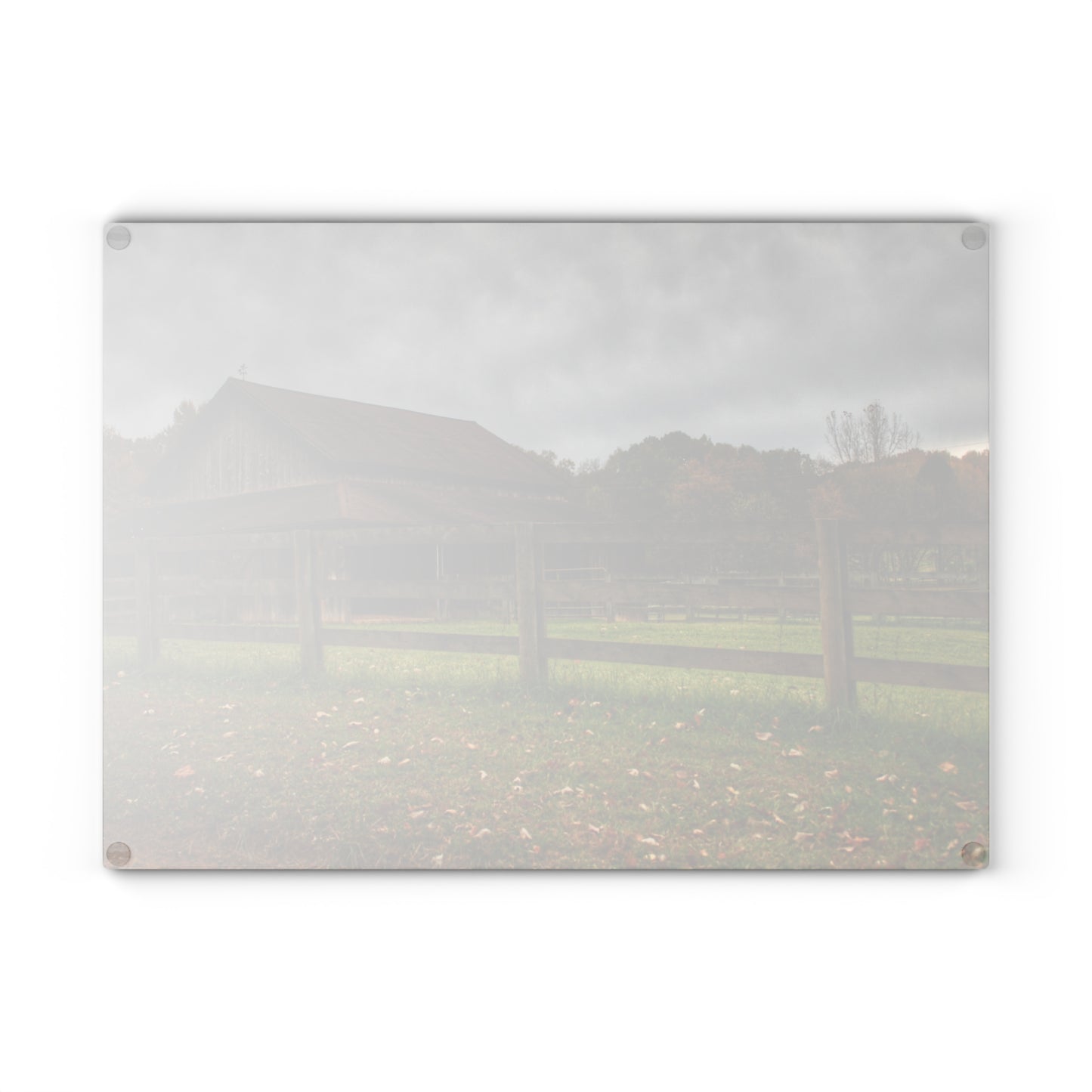 U R There Photography Chalet Grey I Rustic Farmhouse Tempered-Glass Cutting Board