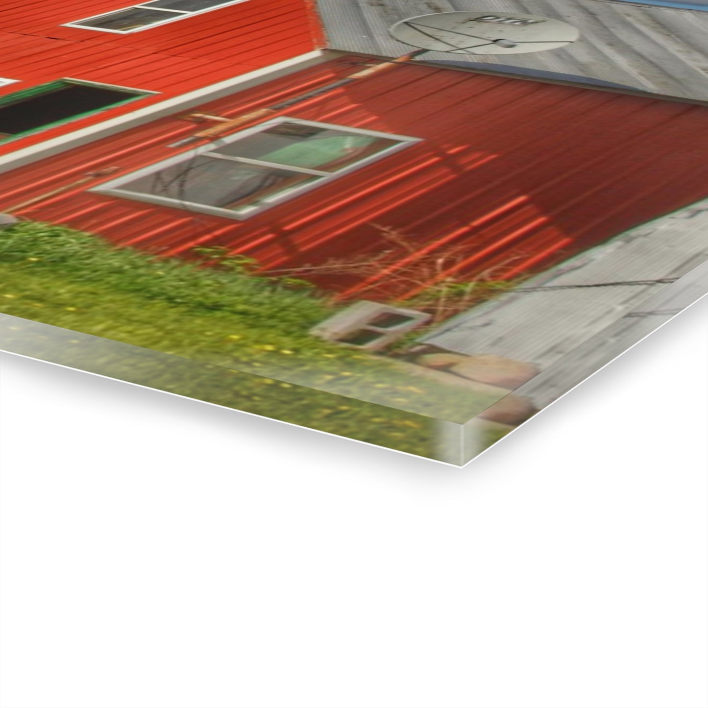 U R There Photography McDowell Road Reds I Rustic Farmhouse Acrylic Wall Print