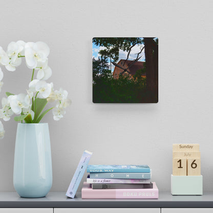 U R There Photography Bristol Gold Hidden Rustic Farmhouse Acrylic Analog Wall Clock