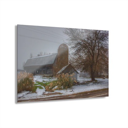 U R There Photography Ludwig Road Greys in the Fog Rustic Farmhouse Acrylic Wall Print