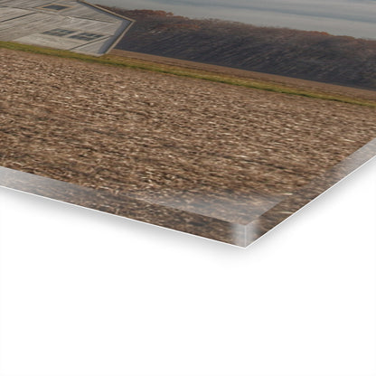 U R There Photography Grey Quonset Among the Pines Rustic Farmhouse Acrylic Wall Print