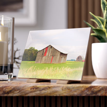 Barn Boutique Rustic Ceramic Wall Tile| Square Barn with Barn in the Distance